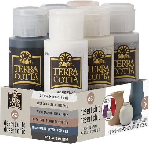 FolkArt, Desert Chic Set, 6 Piece Terra Cotta Acrylic Paint Kit Featuring 6 Colors for DIY Indoor & Outdoor Multi-Surface Craft Projects, 7593 in Saudi Arabia