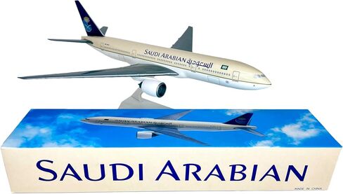 Flight Miniatures Saudi Arabian (97-Cur) 777-200 1:200 Scale - Plastic Snap-Fit Model Airplane - Collectible Replica of Saudi Arabian Airlines Aircraft - Part# ABO-77720H-015 in Saudi Arabia