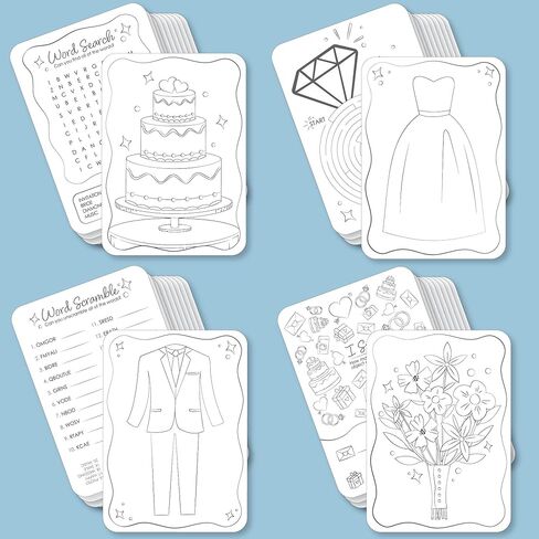 Big Dot of Happiness Wedding Kids Table Coloring Activity Cards, Wedding-Themed Games for Children, Double-Sided Gamerific Bundle - 40 Count in Saudi Arabia