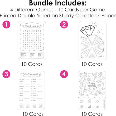 Big Dot of Happiness Wedding Kids Table Coloring Activity Cards, Wedding-Themed Games for Children, Double-Sided Gamerific Bundle - 40 Count in Saudi Arabia