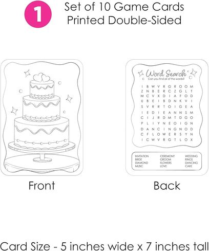 Big Dot of Happiness Wedding Kids Table Coloring Activity Cards, Wedding-Themed Games for Children, Double-Sided Gamerific Bundle - 40 Count in Saudi Arabia