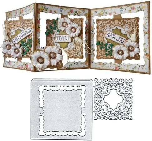 Square Card Frame Dies Metal Die Cuts, Square Card Frame Metal Cutting Dies Cut Stencils for DIY Scrapbooking Cards Photo Album Decorative Embossing Paper Dies for Scrapbooking Card Making in Saudi Arabia