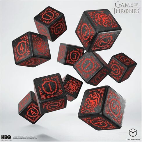 Q-Workshop, Game of Thrones Targaryen 10xD6 Dice Set - for Ages 14 and Up in Saudi Arabia