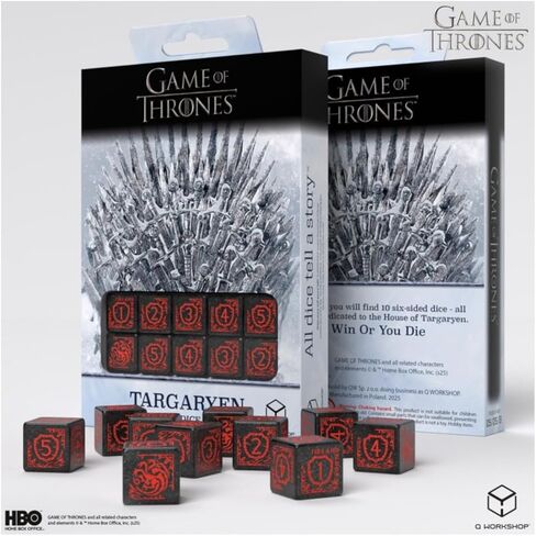 Q-Workshop, Game of Thrones Targaryen 10xD6 Dice Set - for Ages 14 and Up in Saudi Arabia