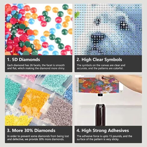 FHBUBPUP Dog Diamond Art Kits for Adults - Cardinal Diamond Painting Kits for Adults - DIY Full Drill Round Diamond Dot Painting Gem Art, Craft Gift Suitable for Home Wall Decoration 12×12Inch in Saudi Arabia