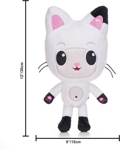 دمية Posh Paws 50105 Gabby's Dollhouse مقاس 25 سم (10 بوصة) لعبة قطيفة ناعمة لشخصية Pandy Paws، باللون الأبيض in Saudi Arabia