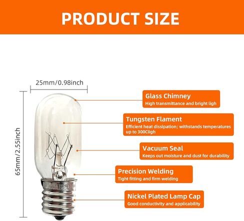 2 حزمة 10692 لمبة الميكروويف 110-130 فولت الجهد العريض E17 T7 5 واط متوافق مع لمبة الأجهزة GE يناسب لمبة الأجهزة مصباح الحمم البركانية in Kuwait