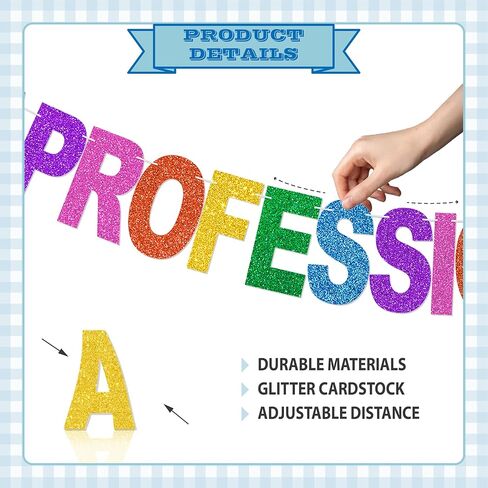 Happy Paraprofessional Day Banner - NO DIY Para Professional Day Decorations For Office Décor Paraprofessional Appreciation Gifts Glitter in Kuwait