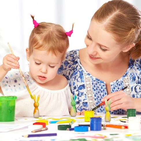 10 قطع من دمى أرنب خشبية مصنوعة يدويًا من Angoily، تمثال ديكور أرنب حرفي غير مطلي لديكور المنزل in Kuwait