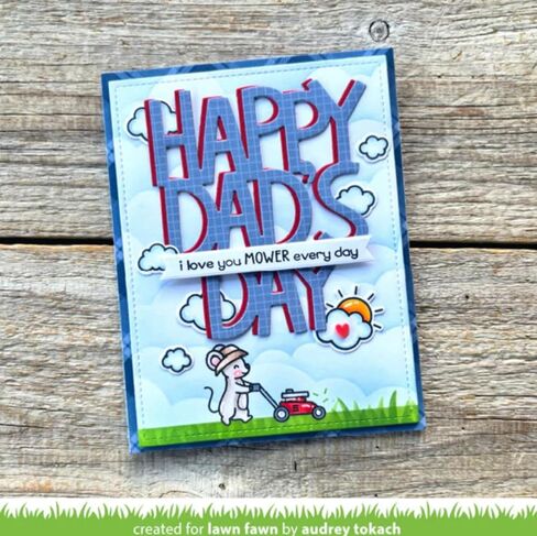 Lawn Fawn I Love You Mower 2"x3" Clear Stamp Set, Coordinating Dies & Coloring Stencil, 3 Item Bundle in Saudi Arabia