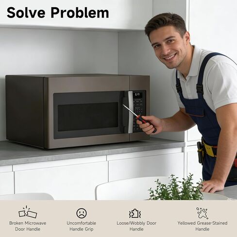 Replace#: WB15X26821 Door Handle Microwave Handle Replacement Compatible with GE Microwave Oven JVM6172SK1SS JVM7195SK1SS JVM7195SK2SS JVM7195SK3SS in Kuwait