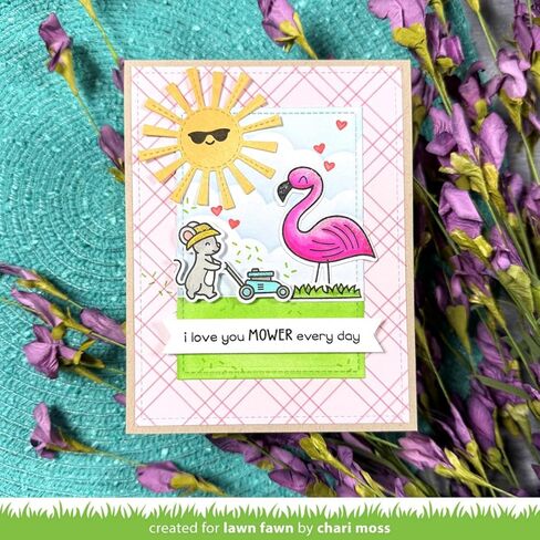 Lawn Fawn LF3750 I Love You Mower 2X3 Clear Stamp Set in Saudi Arabia