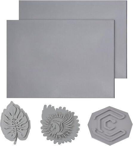 2 Pack Grey Laser Engraving Rubber Sheets, A4 Size (11.7"x8.3", 2.3mm Thick) – Soft Stamp Making Material, Low Odor, Durable Carving Blocks for Custom DIY Rubber Stamps & Crafts in Kuwait