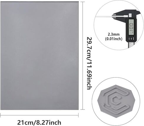 2 Pack Grey Laser Engraving Rubber Sheets, A4 Size (11.7"x8.3", 2.3mm Thick) – Soft Stamp Making Material, Low Odor, Durable Carving Blocks for Custom DIY Rubber Stamps & Crafts in Kuwait