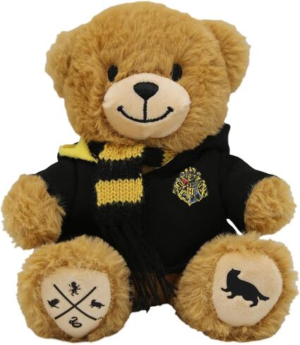 Harry Potter Hufflepuff Bear Plush Toy - Hogwarts Mini Teddy with Robe & Scarf - Soft Collectible Stuffed Animal with House Mascot & Crest - Wizarding World Gift for Kids & Fans in Saudi Arabia