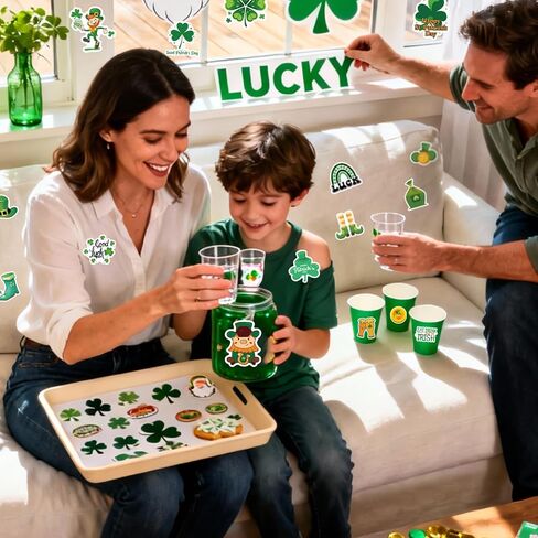 100 قطعة من ملصقات عيد القديس باتريك، ملصقات فينيل مقاومة للماء للعطلات الأيرلندية لزجاجة المياه، والكمبيوتر المحمول، ودفتر القصاصات، وملصقات يوم القديس باتريك، وإكسسوارات ديكورات Lucky Shamrock in Kuwait