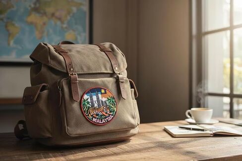 Malaysia Flag Patch Embroidered Iron-on/Sew-on Badge (3.5 Inch) Kuala Lumpur Travel Vacation Souvenir Tourist Emblem Backpack Gift Patches in Saudi Arabia