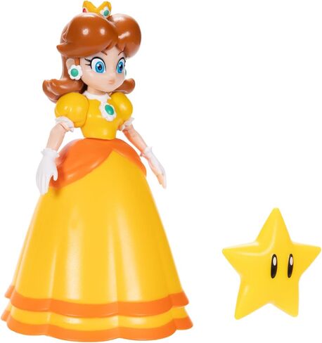 Nintendo Super Mario 4-Inch Daisy Poseable Figure with Super Star Accessory Ages 3+ (Officially Licensed) in Saudi Arabia