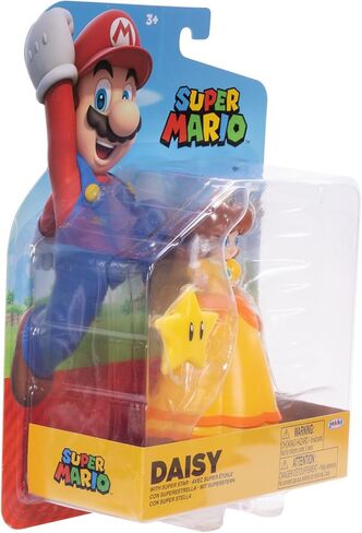 Nintendo Super Mario 4-Inch Daisy Poseable Figure with Super Star Accessory Ages 3+ (Officially Licensed) in Saudi Arabia