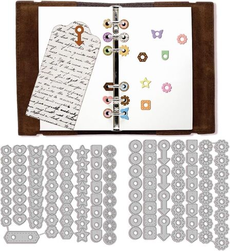 Page Tab Hole Reinforcement Cutting Dies for DIY Scrapbooking Metal Geometric Craft Designs Die Cuts Embossing Stencils Template for Paper Card Making Decoration Album in Saudi Arabia