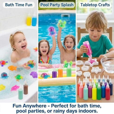 Magic Water Elf Toy Kit Refill,DIY Slime Squishy Making Kit,STEM Arts & Crafts Family Activity,Indoor Rainy Day & Holiday Fun,Best Gift for Christmas & Party Favors(24 Bottles:12 Colors+32) in Saudi Arabia