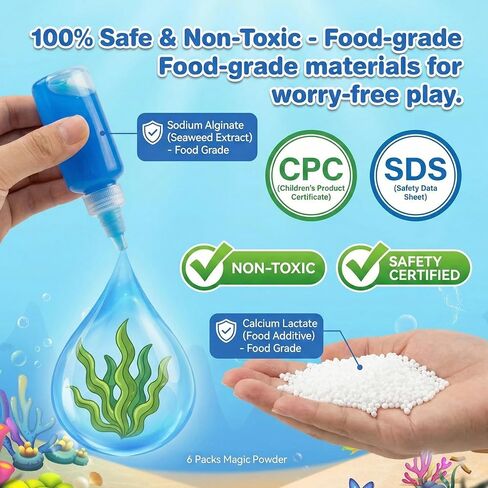 Magic Water Elf Toy Kit Refill,DIY Slime Squishy Making Kit,STEM Arts & Crafts Family Activity,Indoor Rainy Day & Holiday Fun,Best Gift for Christmas & Party Favors(24 Bottles:12 Colors+32) in Saudi Arabia