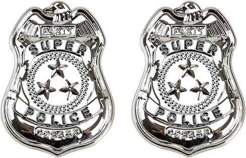 BinaryABC Metal Police Badges,Police Role Play Brooch Props,Halloween Cop Cosplay Costume Accessory,2PCS in Saudi Arabia