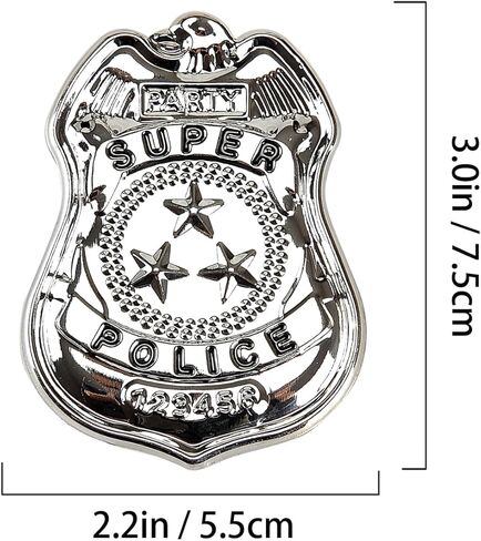 BinaryABC Metal Police Badges,Police Role Play Brooch Props,Halloween Cop Cosplay Costume Accessory,2PCS in Saudi Arabia