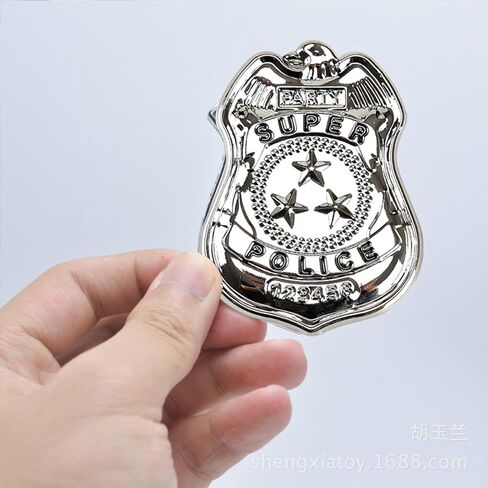 BinaryABC Metal Police Badges,Police Role Play Brooch Props,Halloween Cop Cosplay Costume Accessory,2PCS in Saudi Arabia