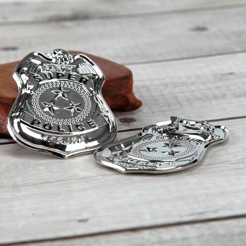 BinaryABC Metal Police Badges,Police Role Play Brooch Props,Halloween Cop Cosplay Costume Accessory,2PCS in Saudi Arabia