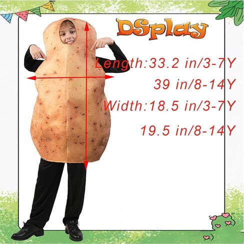 DSplay Kids Potato Costume Cosplay Fun Food Halloween Party in Saudi Arabia