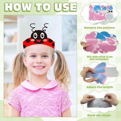 Cinrobiye24 Set Spring Insect Paper Crown Craft Kit DIY Bug Headbands Hat Craft Summer Springtime Party Accessory Favor Supplies for School Home Animal Themed Fun Activity Birthday Party Art Supplies in Saudi Arabia
