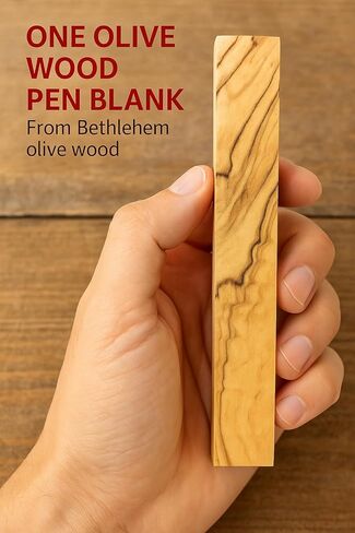 Zuluf Olive Wood Pen Blank 3/4" x3/4" x5-1/4 – Premium Holy Land Wood Blank for Turning, Carving, Craft, Lathe Projects, Pen Making Supplies – Authentic Bethlehem Olive Wood for Woodturning & DIY in Saudi Arabia