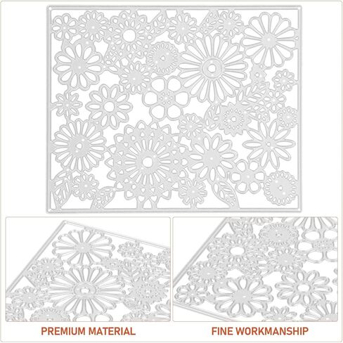 Flower Background Frame Cutting Dies Metal Stencils for Card Making DIY Craft Projects Decorative Flower Design for Scrapbooking and Embossing Festivals and Parties in Saudi Arabia