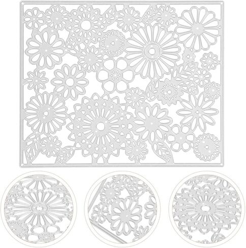 Flower Background Frame Cutting Dies Metal Stencils for Card Making DIY Craft Projects Decorative Flower Design for Scrapbooking and Embossing Festivals and Parties in Saudi Arabia