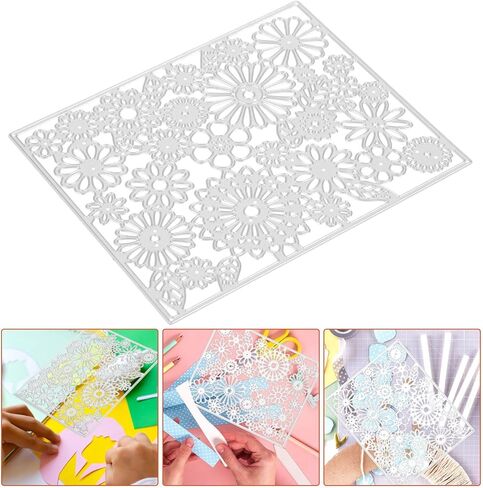 Flower Background Frame Cutting Dies Metal Stencils for Card Making DIY Craft Projects Decorative Flower Design for Scrapbooking and Embossing Festivals and Parties in Saudi Arabia