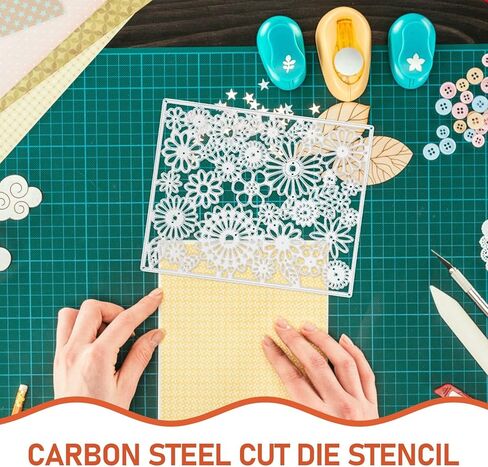 Flower Background Frame Cutting Dies Metal Stencils for Card Making DIY Craft Projects Decorative Flower Design for Scrapbooking and Embossing Festivals and Parties in Saudi Arabia