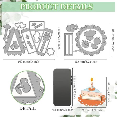 MAYJOYDIY 3D كعكة قطع معدنية يموت كعكة الفراولة يموت قطع الإستنسل لطيف شمعة الحلوى النقش قالب يموت DIY بها بنفسك ورقة كرافت بطاقة صنع ألبوم سكرابوكينغ ديكور in Kuwait