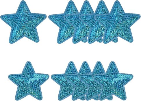 Sequin Star Iron on Patches Embroidered Sew Sequin Glitter Patch Appliques, Fit for DIY Shoes Hats Backpacks Clothing Repair - (10 Pack, Laser Purple, 2 Size) in Saudi Arabia