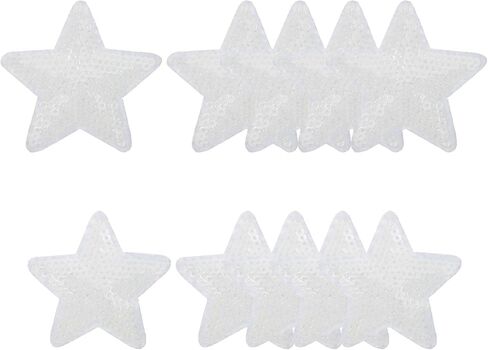 Sequin Star Iron on Patches Embroidered Sew Sequin Glitter Patch Appliques, Fit for DIY Shoes Hats Backpacks Clothing Repair - (10 Pack, Laser Purple, 2 Size) in Saudi Arabia