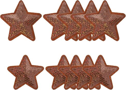 Sequin Star Iron on Patches Embroidered Sew Sequin Glitter Patch Appliques, Fit for DIY Shoes Hats Backpacks Clothing Repair - (10 Pack, Laser Purple, 2 Size) in Saudi Arabia