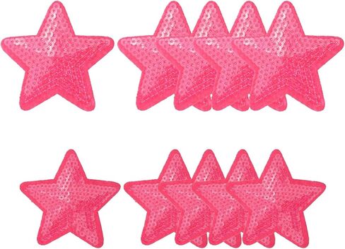 Sequin Star Iron on Patches Embroidered Sew Sequin Glitter Patch Appliques, Fit for DIY Shoes Hats Backpacks Clothing Repair - (10 Pack, Laser Purple, 2 Size) in Saudi Arabia