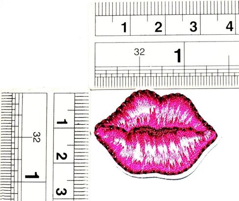Umama Patch Set of 3 Mini Pink Lips Craft Patches Pink Lips Lipstick sexy love Cartoon Patch Embroidered Sew on Iron on Patch for Backpacks Jeans Clothing in Saudi Arabia
