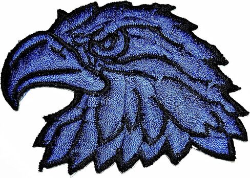 HHO Blue Hawk Eagle Head Motorcycles Biker Patch Embroidered DIY Patches, Cute Applique Sew Iron on Kids Craft Patch for Bags Jackets Jeans Clothes in Saudi Arabia