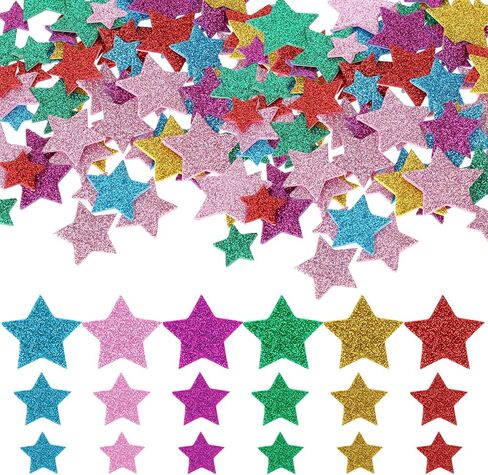 180 Pcs Self Adhesive Puffy Star Sticker Holographic Glitter Foam Stickers Decals for Crafts Star Wall Stickers for Scrapbooks Greeting Cards Home Birthday Party Graduation Decoration in Saudi Arabia