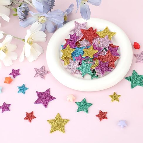 180 Pcs Self Adhesive Puffy Star Sticker Holographic Glitter Foam Stickers Decals for Crafts Star Wall Stickers for Scrapbooks Greeting Cards Home Birthday Party Graduation Decoration in Saudi Arabia