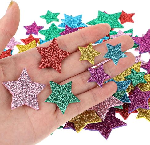 180 Pcs Self Adhesive Puffy Star Sticker Holographic Glitter Foam Stickers Decals for Crafts Star Wall Stickers for Scrapbooks Greeting Cards Home Birthday Party Graduation Decoration in Saudi Arabia