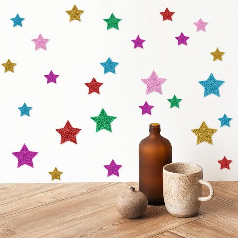 180 Pcs Self Adhesive Puffy Star Sticker Holographic Glitter Foam Stickers Decals for Crafts Star Wall Stickers for Scrapbooks Greeting Cards Home Birthday Party Graduation Decoration in Saudi Arabia