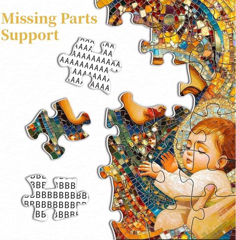 Christian Jesus Puzzle for Adults 1000 Pieces, Religious Mother Mary Jigsaw Puzzle, Colorful Mosaic Nativity Scene Puzzle as Home Decor in Saudi Arabia