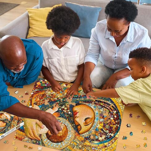 Christian Jesus Puzzle for Adults 1000 Pieces, Religious Mother Mary Jigsaw Puzzle, Colorful Mosaic Nativity Scene Puzzle as Home Decor in Saudi Arabia